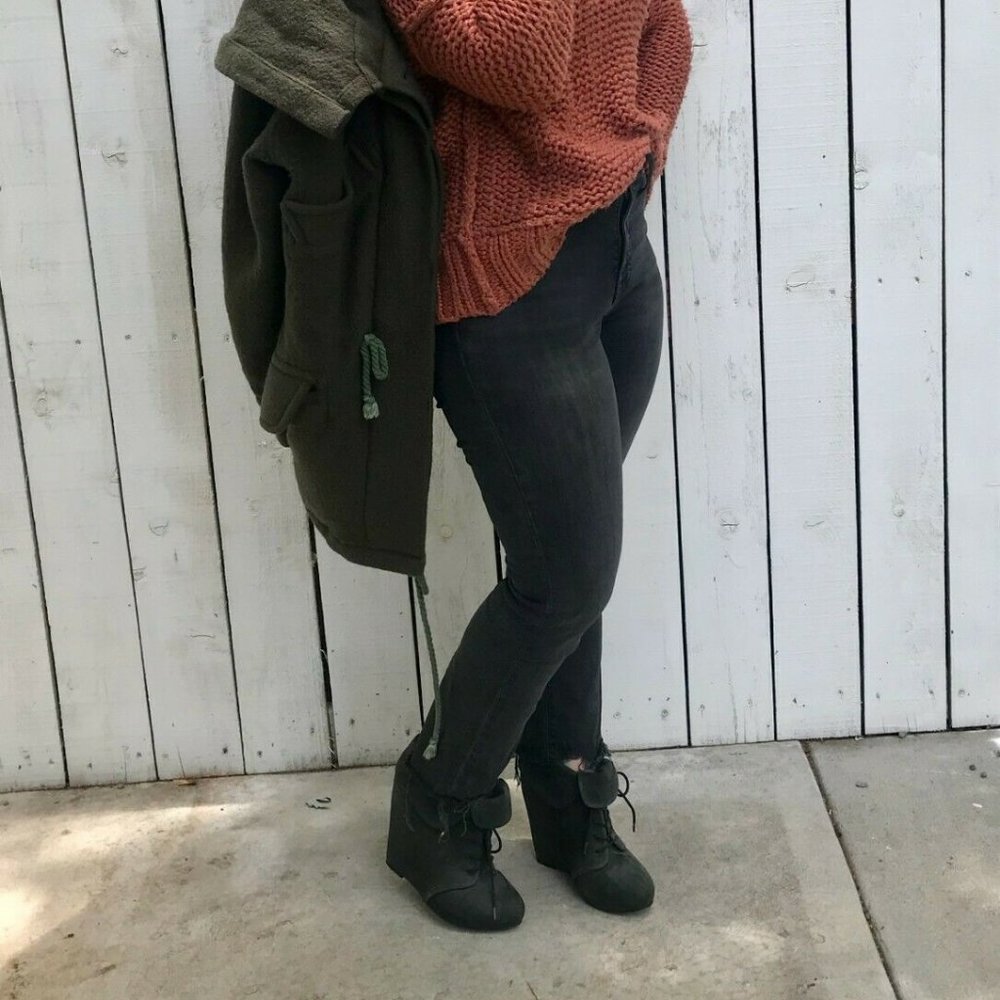 *ELIZABETH AND JAMES* Grey Bootie Wedges